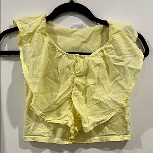 Zara Sunny Yellow Ruffle Tank Top